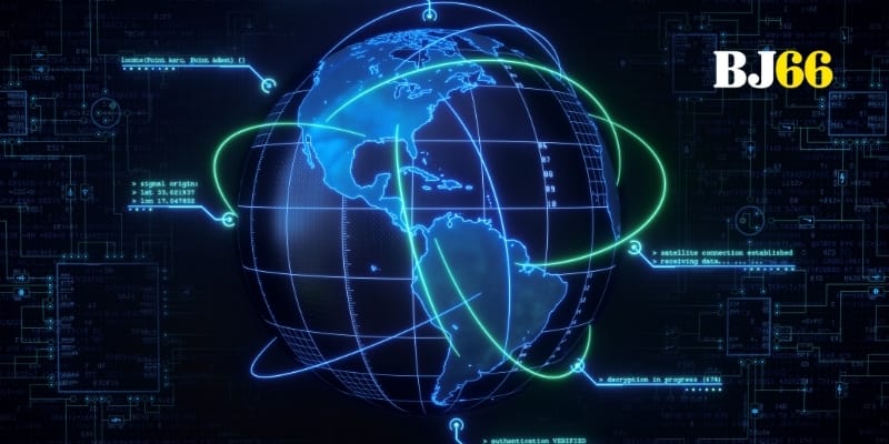 Dòng thông tin mã hóa chặt chẽ lấp lánh giữa nền bảo mật hiện đại